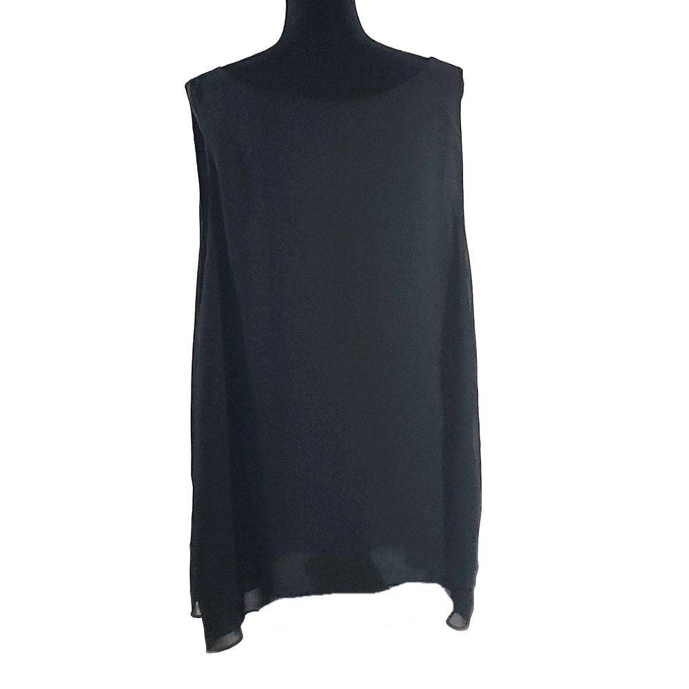Torrid Black Sheer Sleeveless Lined V Neck Blouse Shell Size 5 - Picture 4 of 7